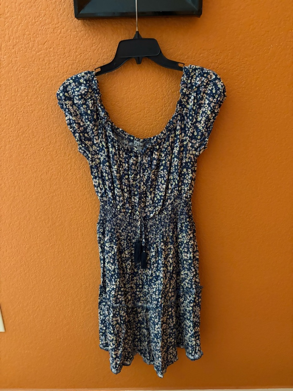 J for Justify Navy Floral Scoop-Neck Mini Dress